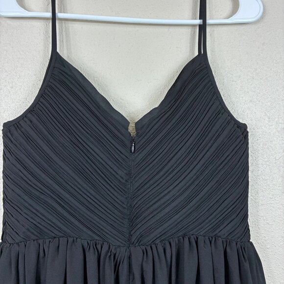Banana Republic Black Pleated Spaghetti Strap Dress 8 Cocktail Garden Party - Picture 7 of 10